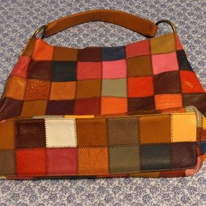 Genuine leather, multicolor, purse.